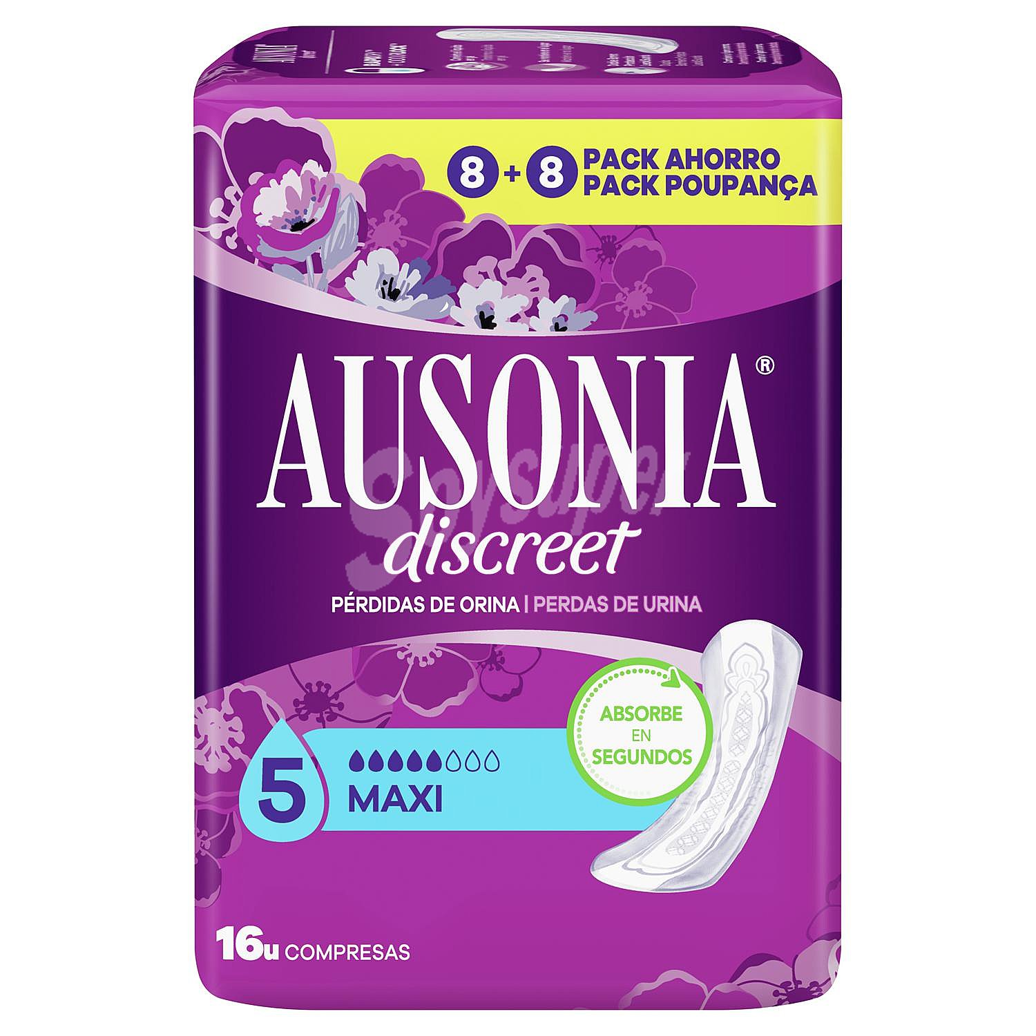 Compresas para pérdida de orina maxi Discreet