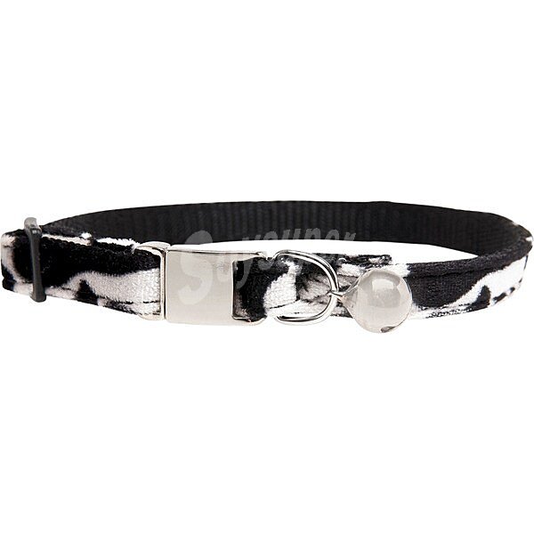 Collar mágnetico para gatos medida 30 cm color negro y blanco