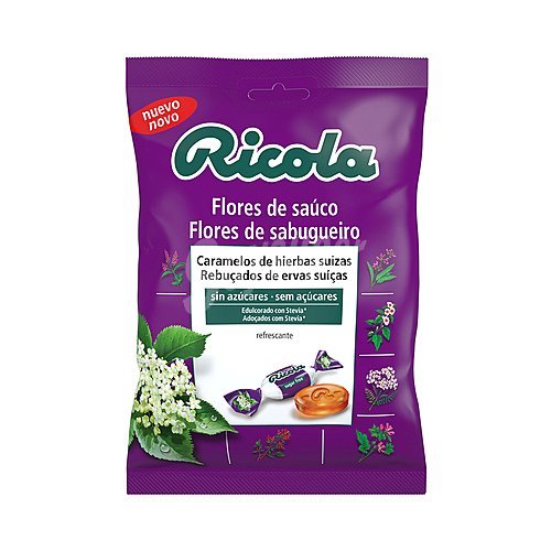 Ricola Caramelos de hierbas suizas, sin azúcares con sabor a Flor de Sauco ricola