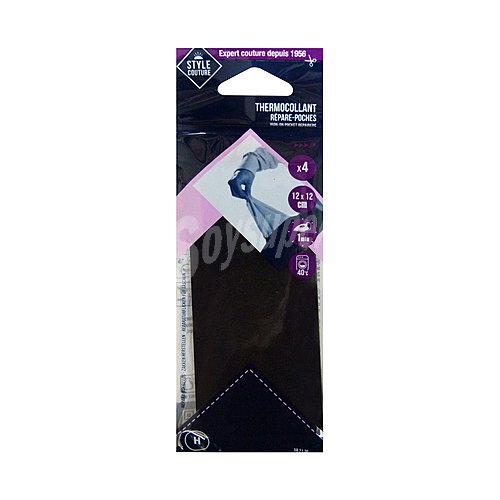 Reparador textil para bolsillos color negro, 12x12cm., style.