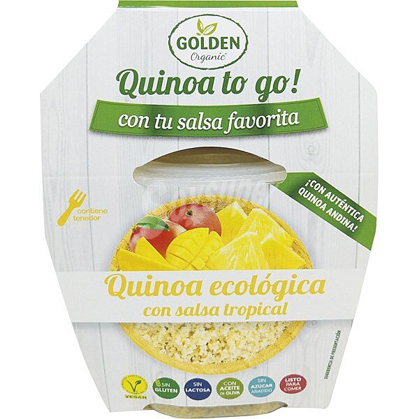 Quinoa To Go! quinoa ecológica con salsa tropical sin gluten y sin lactosa