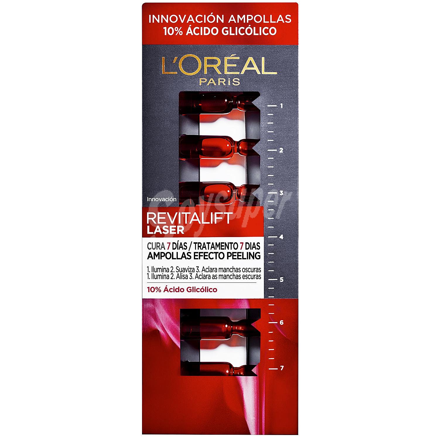 Tratamiento en ampollas con efecto iluminador y aclarante de manchas oscuras revitalift laser