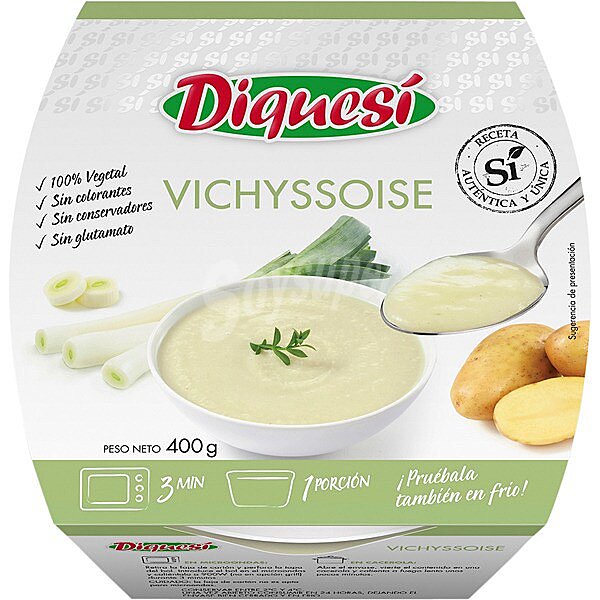 Vichyssoise de patata y puerro tarrina 400 g