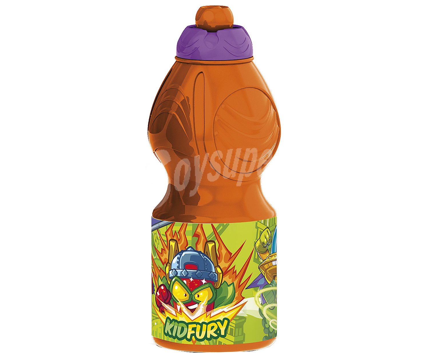 Botella deportiva infantil color naranja con diseño Super Zings, , stor