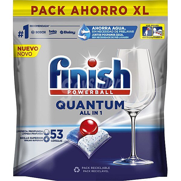 Finish Detergente para lavavajillas máquina Quantum finish powerball