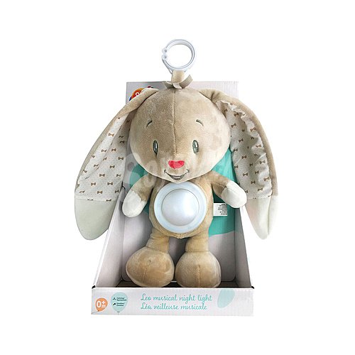 Leo, Conejito de peluche luz nocturna y musical, disponible en 3 colores, ONE TWO FUN alcampo