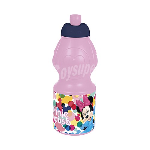 Botella deportiva infantil color rosa con diseño Minnie, , stor