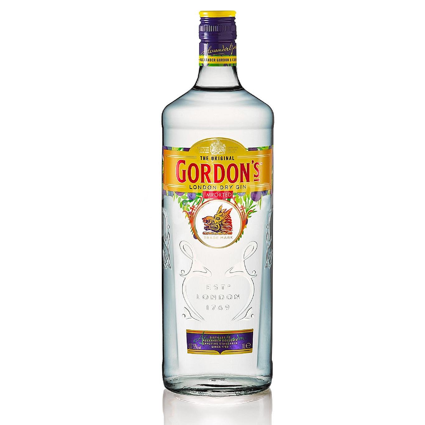 Ginebra inglesa tipo London dry gin gordon’s