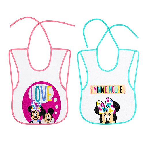 Pack de 2 baberos de rizo con lazos, minnie.