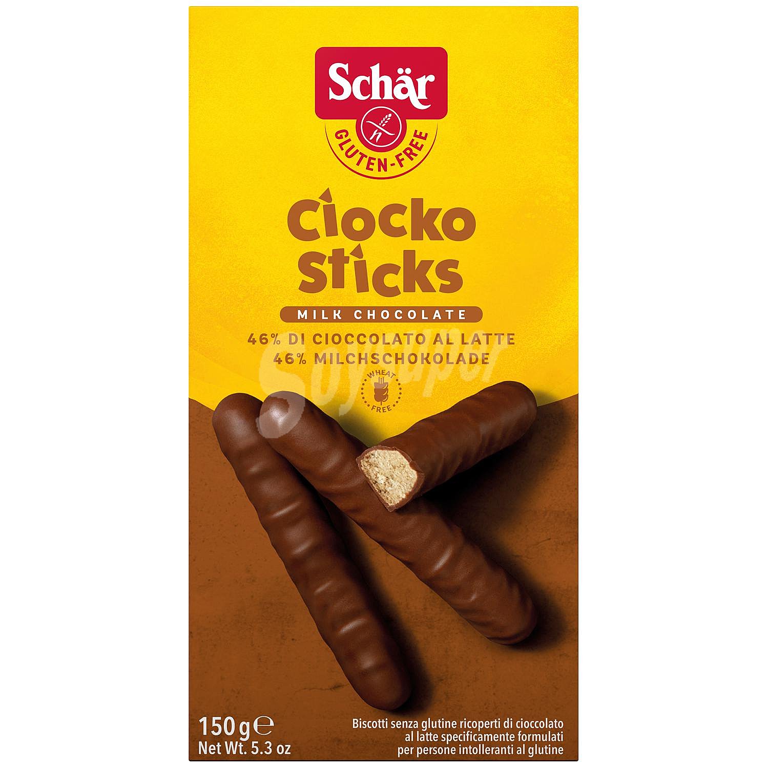 Galletas recubiertas Ciocko Sticks sin gluten schar