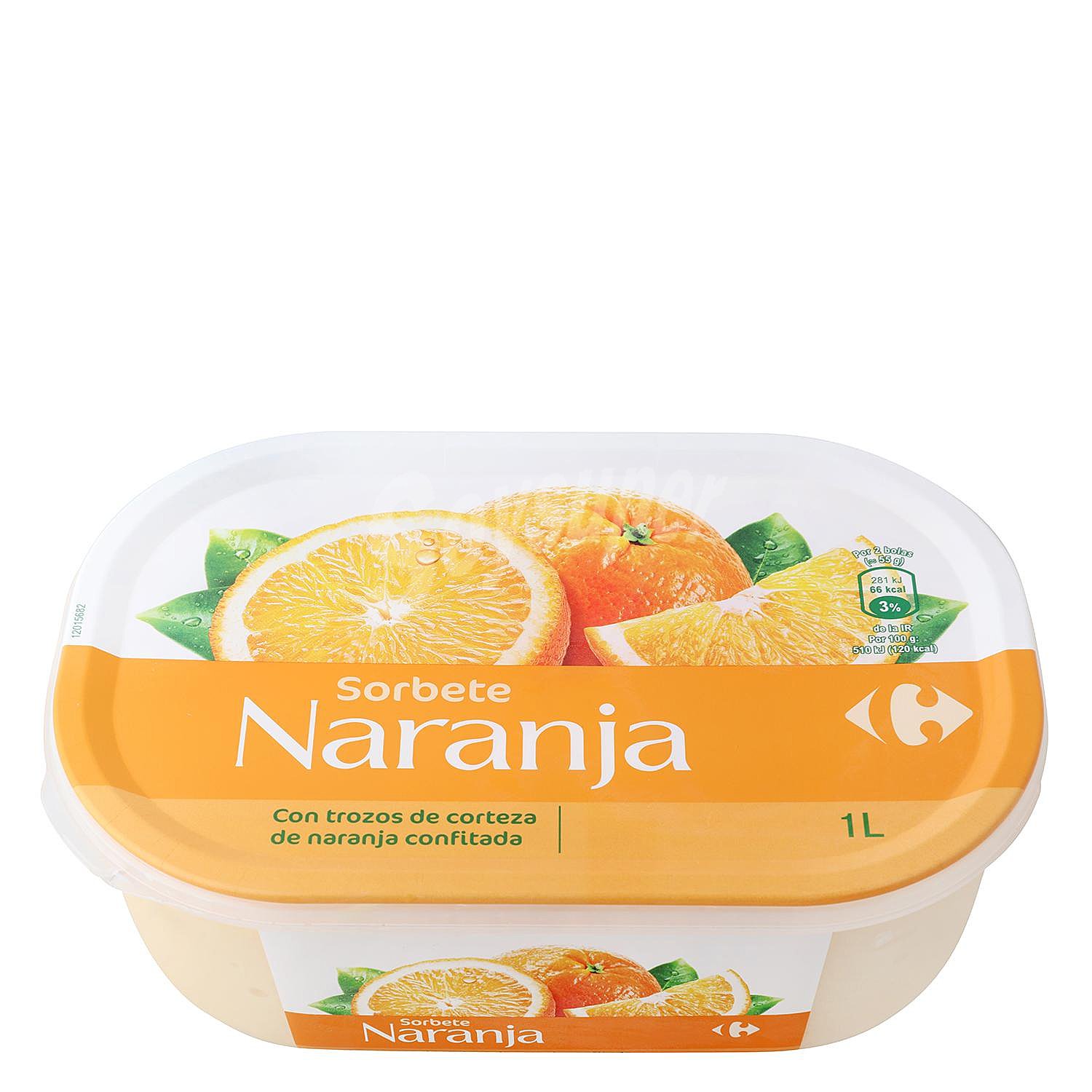 Helado sorbete de naranja