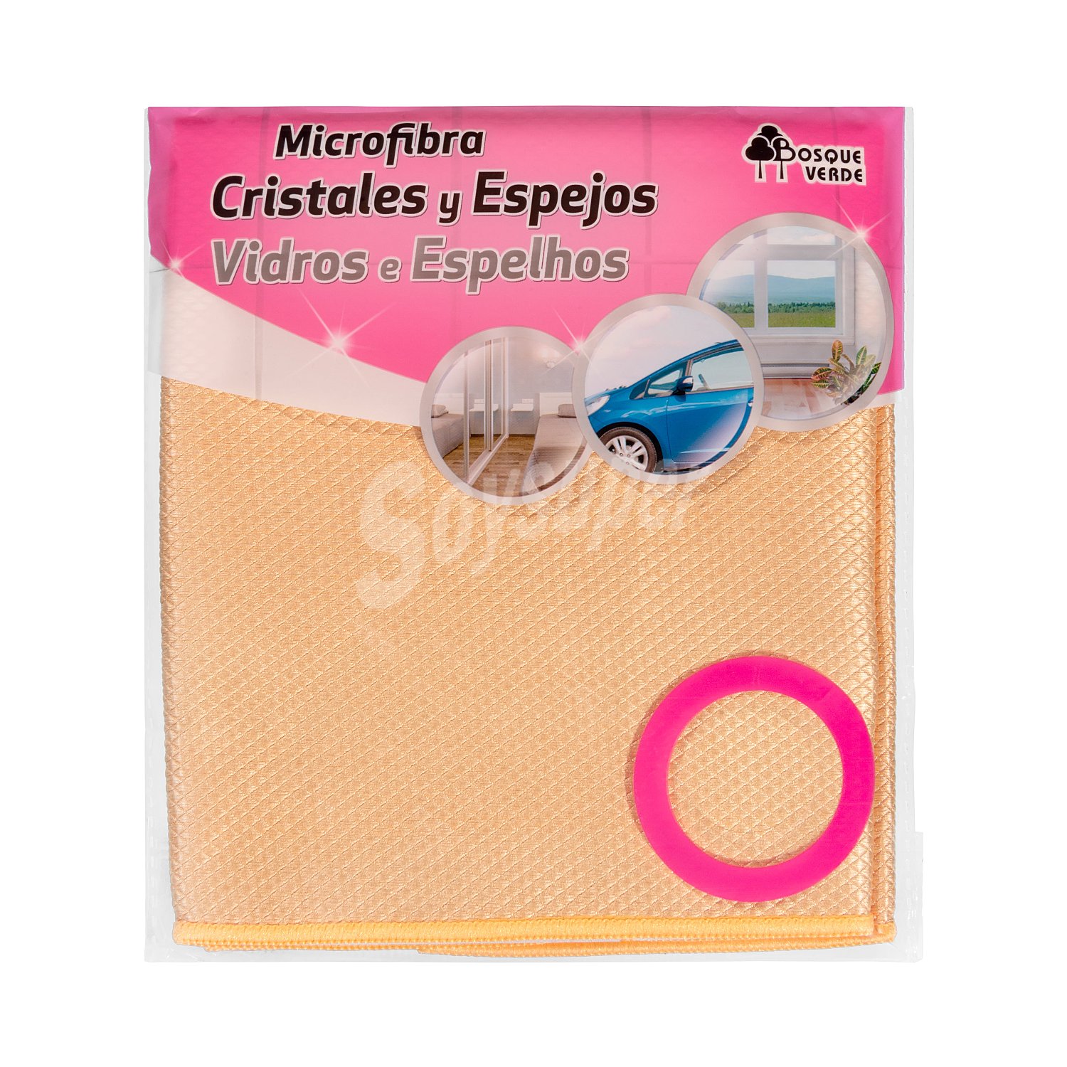 Bayeta microfibra naranja cristales y espejos