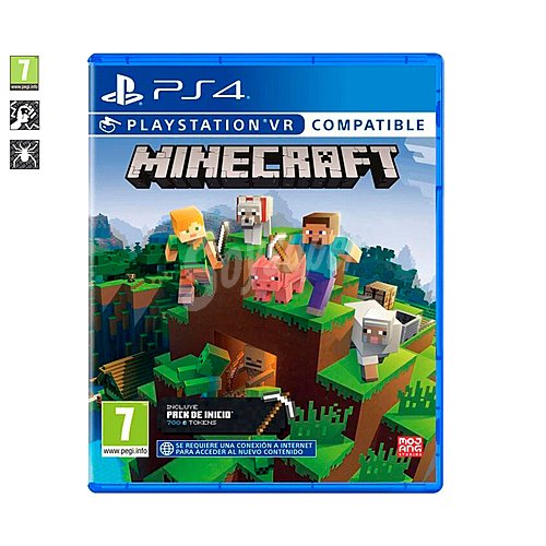 Minecraft pack de inicio para Playstation 4. Género: estrategia, gestión. pegi: +7.