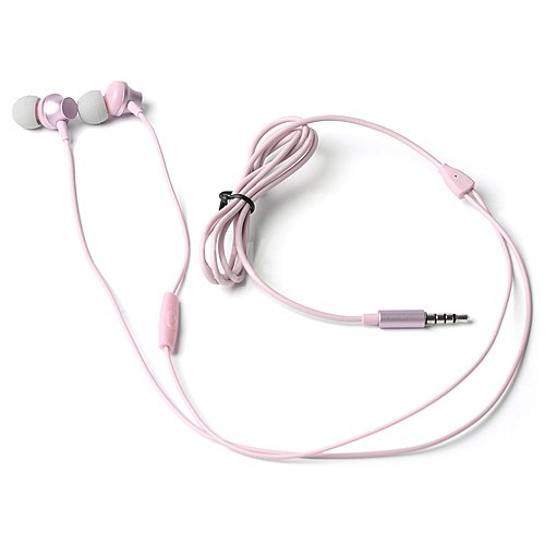 Auriculares tipo botón qilive Q1335 con cable, micrófono, color rosa