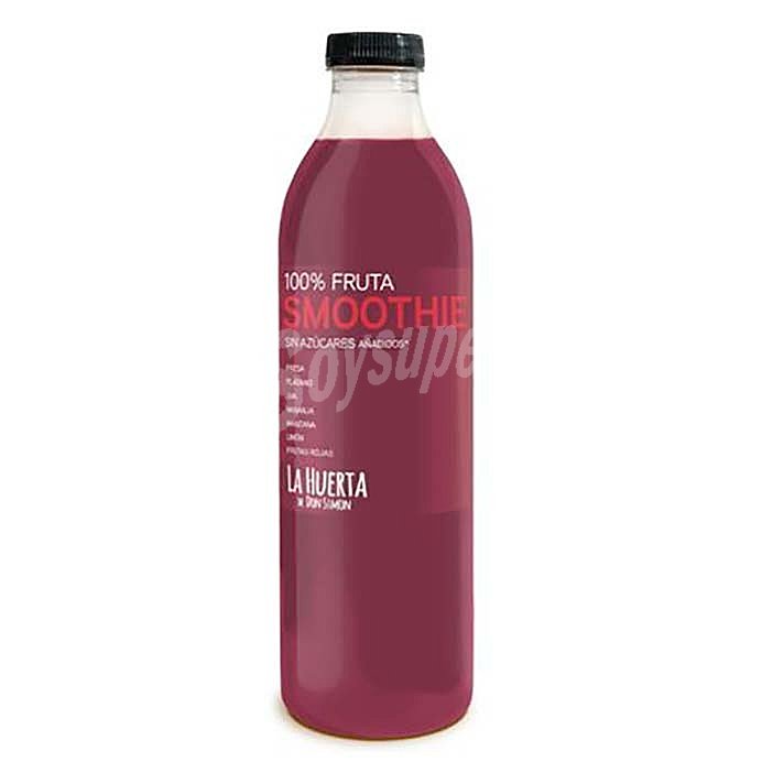 La Huerta smoothie de frutos rojos 100% fruta fresa, plátano, uva, naranja, manzana, limón y frutas rojas sin azúcar añadido