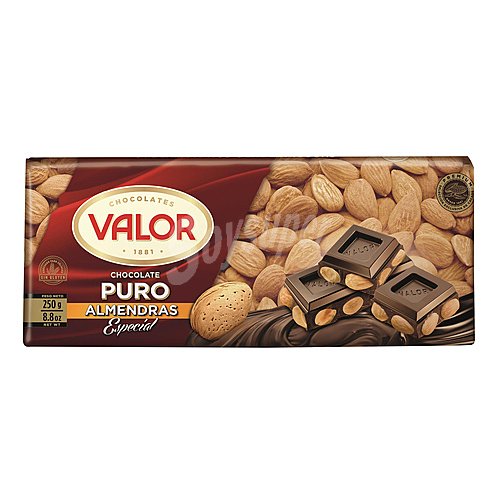 Valor Chocolate puro negro con almendras valor