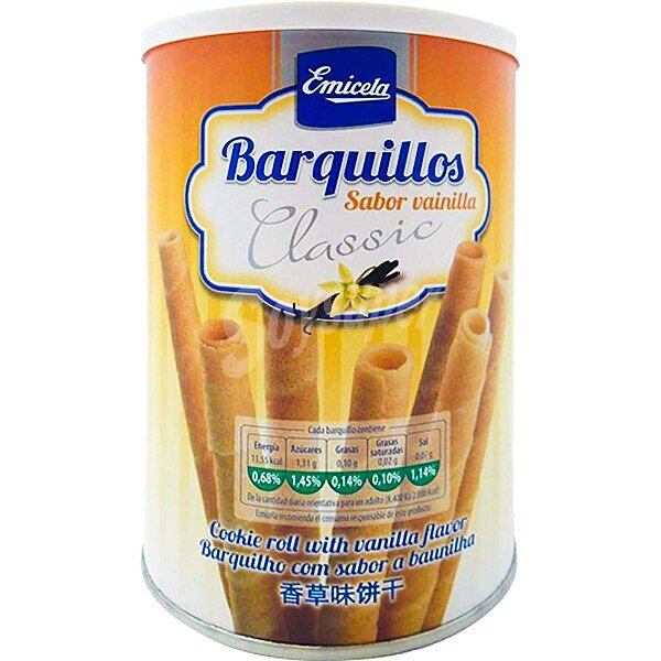 Barquillos sabor vainilla clásicos