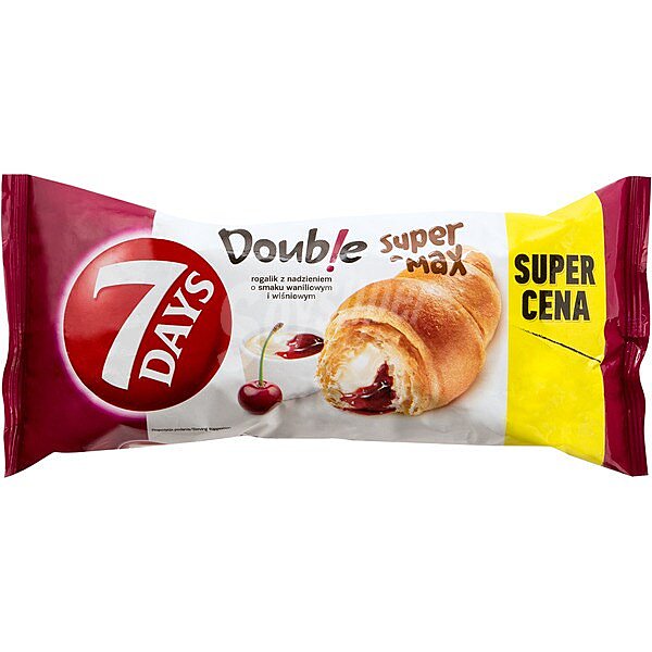 Double Super Max croissant relleno de crema y mermelada de cereza