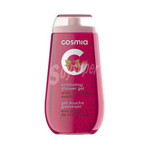 Cosmia Gel para baño o ducha con semillas de frambuesa y acción exfoliante cosmia