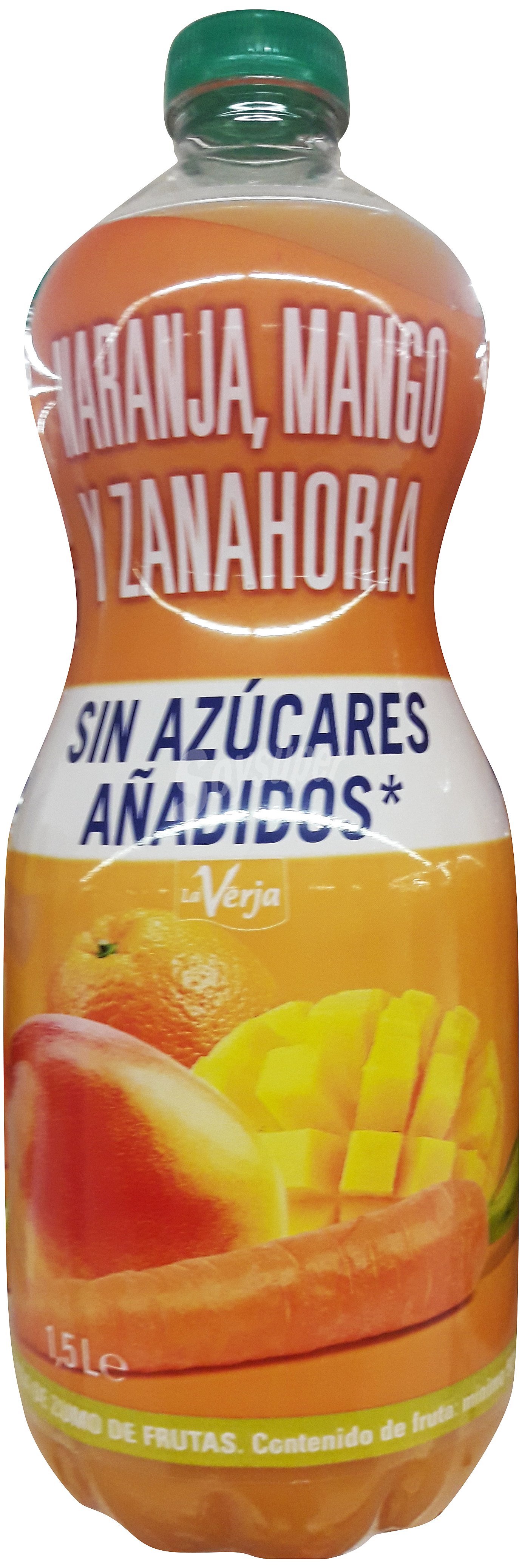 Bebida de zumo de naranja, mango y zanahoria sin azúcares añadidos