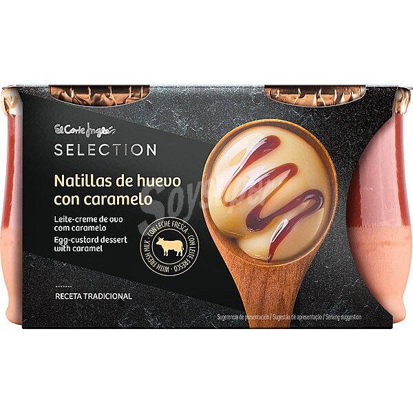 Natillas de huevo con caramelo sin gluten pack 2 unidades 140 g