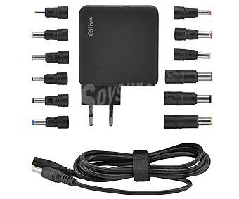 Cargador universal para ordenadores portátiles 65W, 12 adaptadores Q.8488