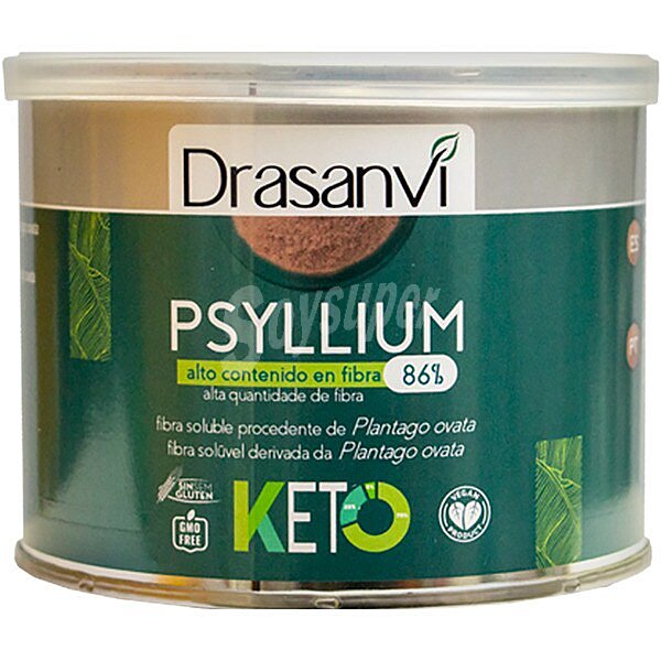 Psylium Keto fibra soluble procedente de Platango Ovata sin gluten