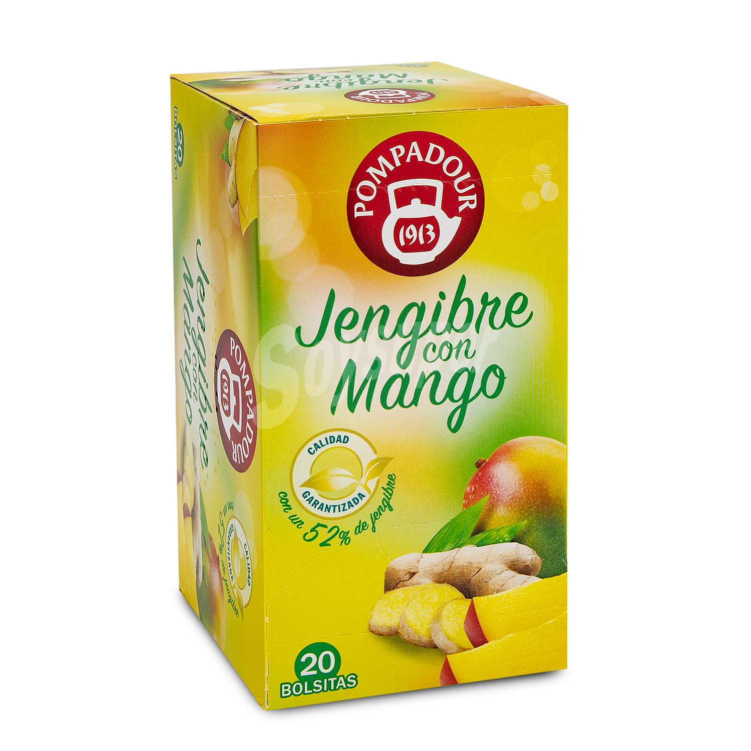 Infusión de jengibre y mango en bolsitas Pompadour