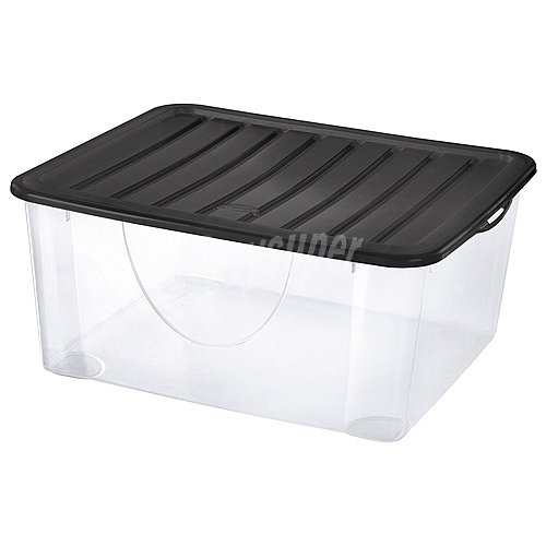 Caja de ordenación multiuso con tapa color negro, capacidad de , essential