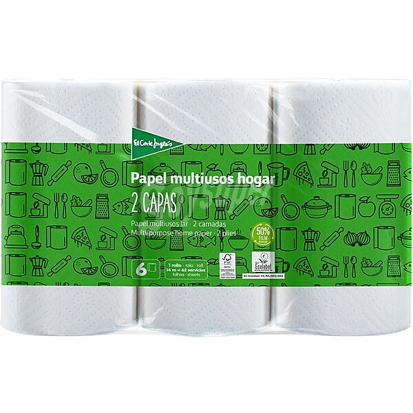 Papel de cocina blanco 2 capas