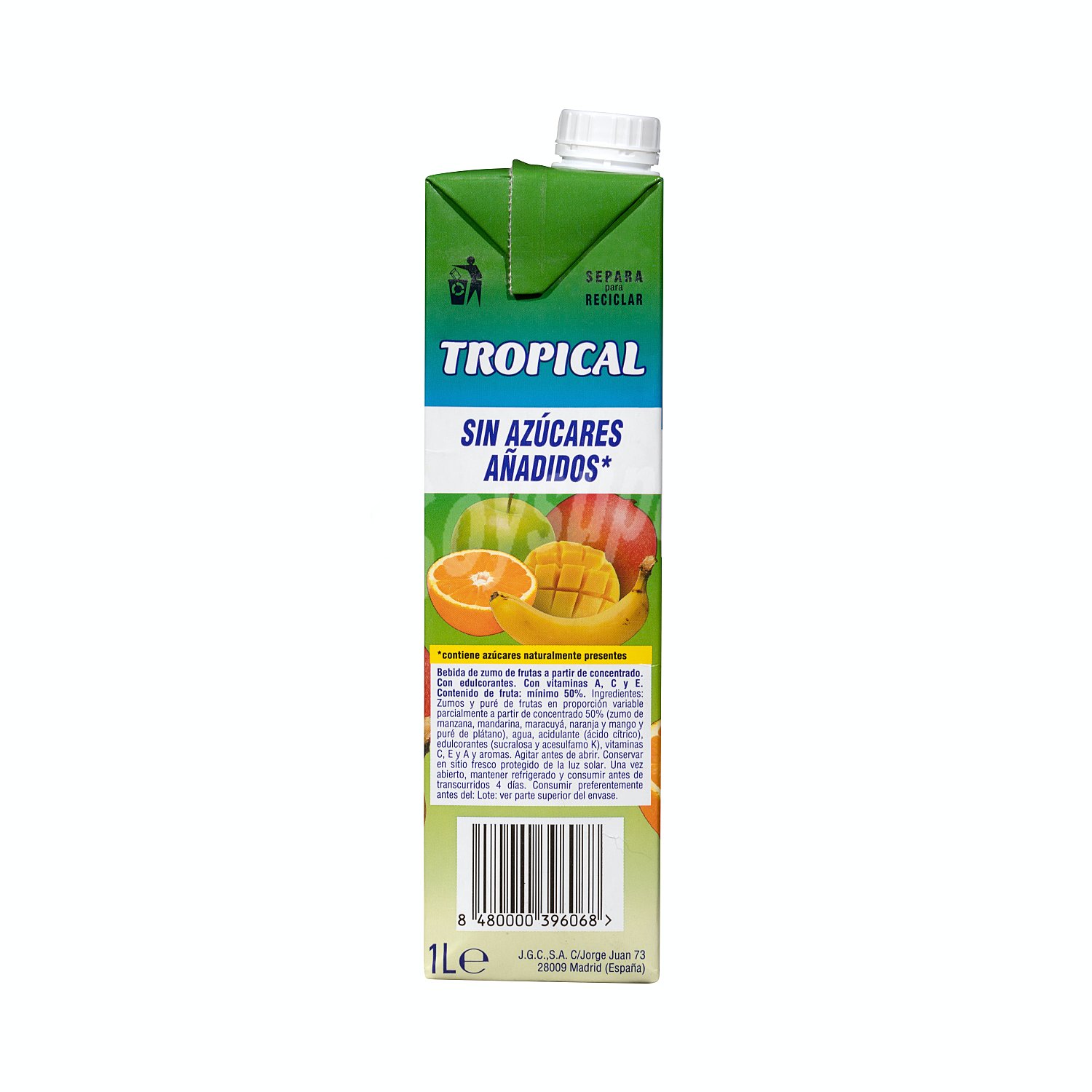 Néctar tropical sin azúcares añadidos