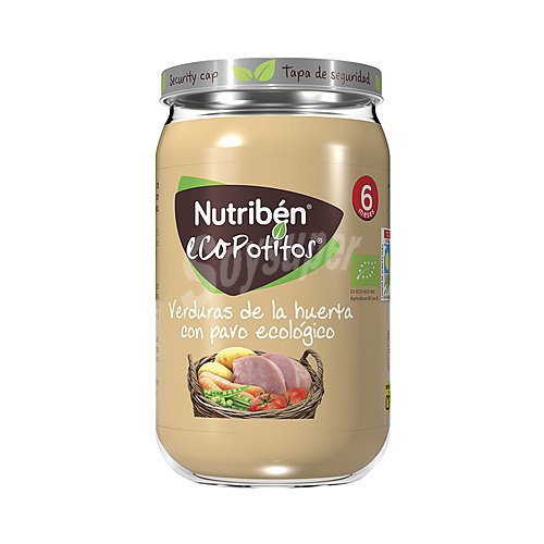 Nutribén Potitos® de verduras de la huerta con pavo ecológico, a partir de 6 meses nutribén Ecopotitos