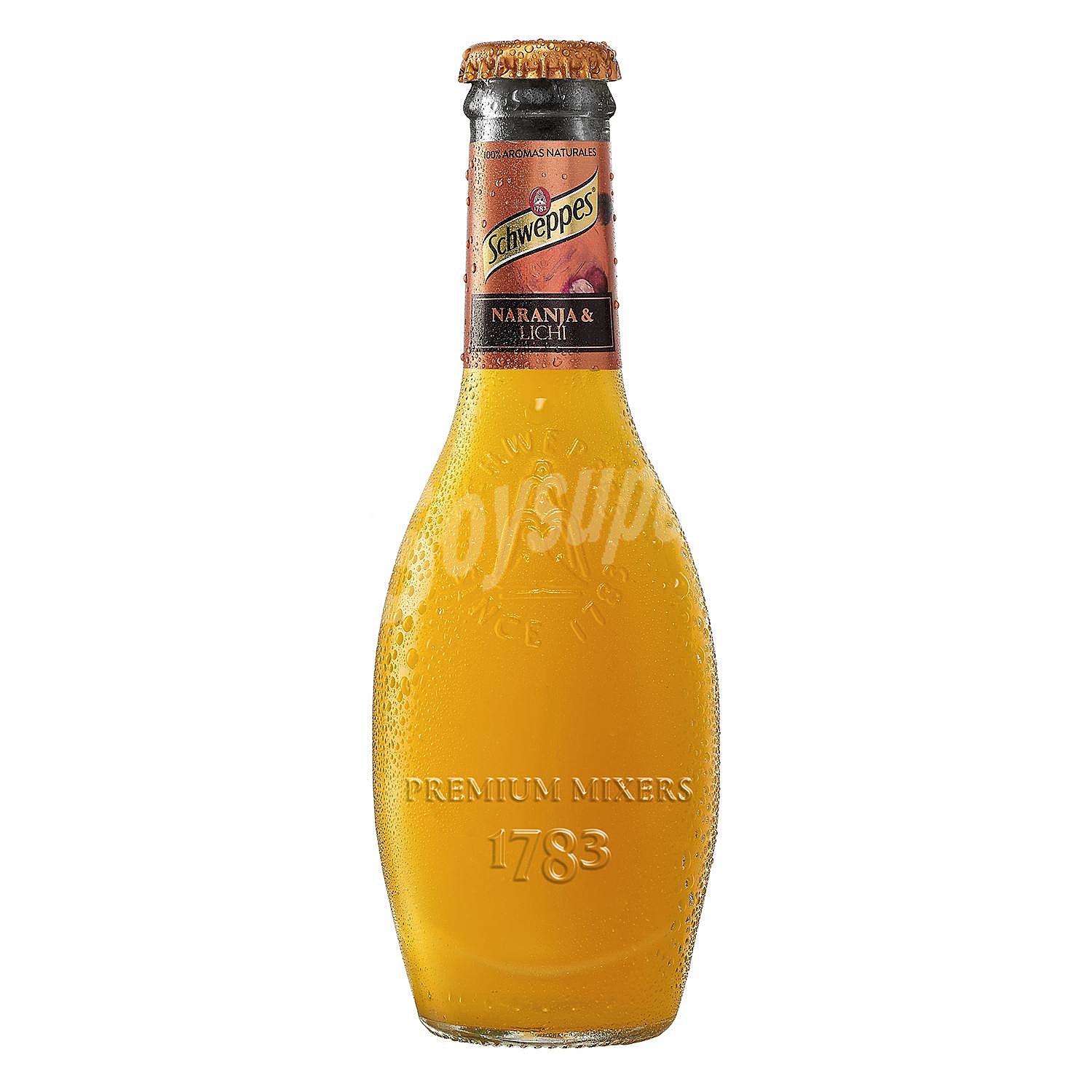 Tónica Schweppes con naranja y lichi premium