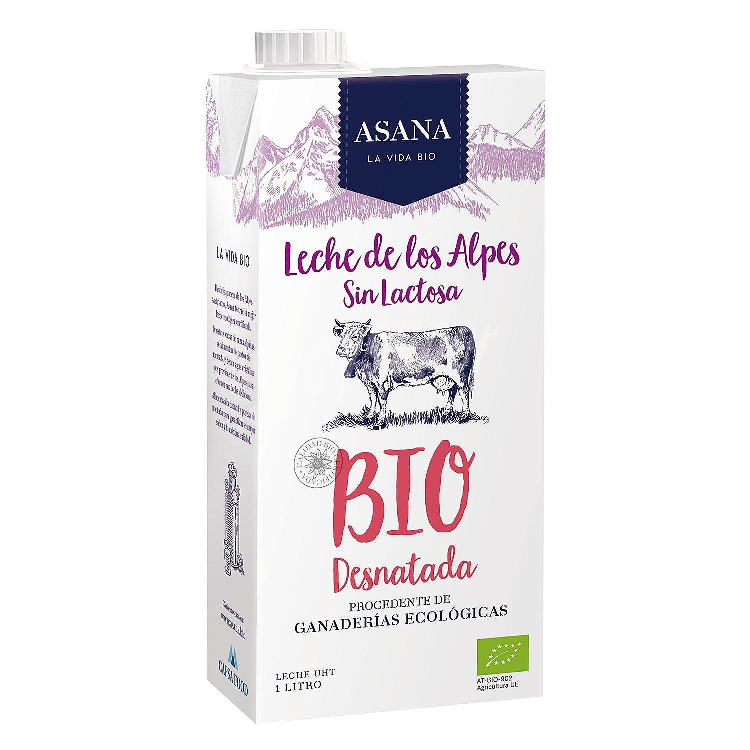 Leche desnatada sin lactosa bio