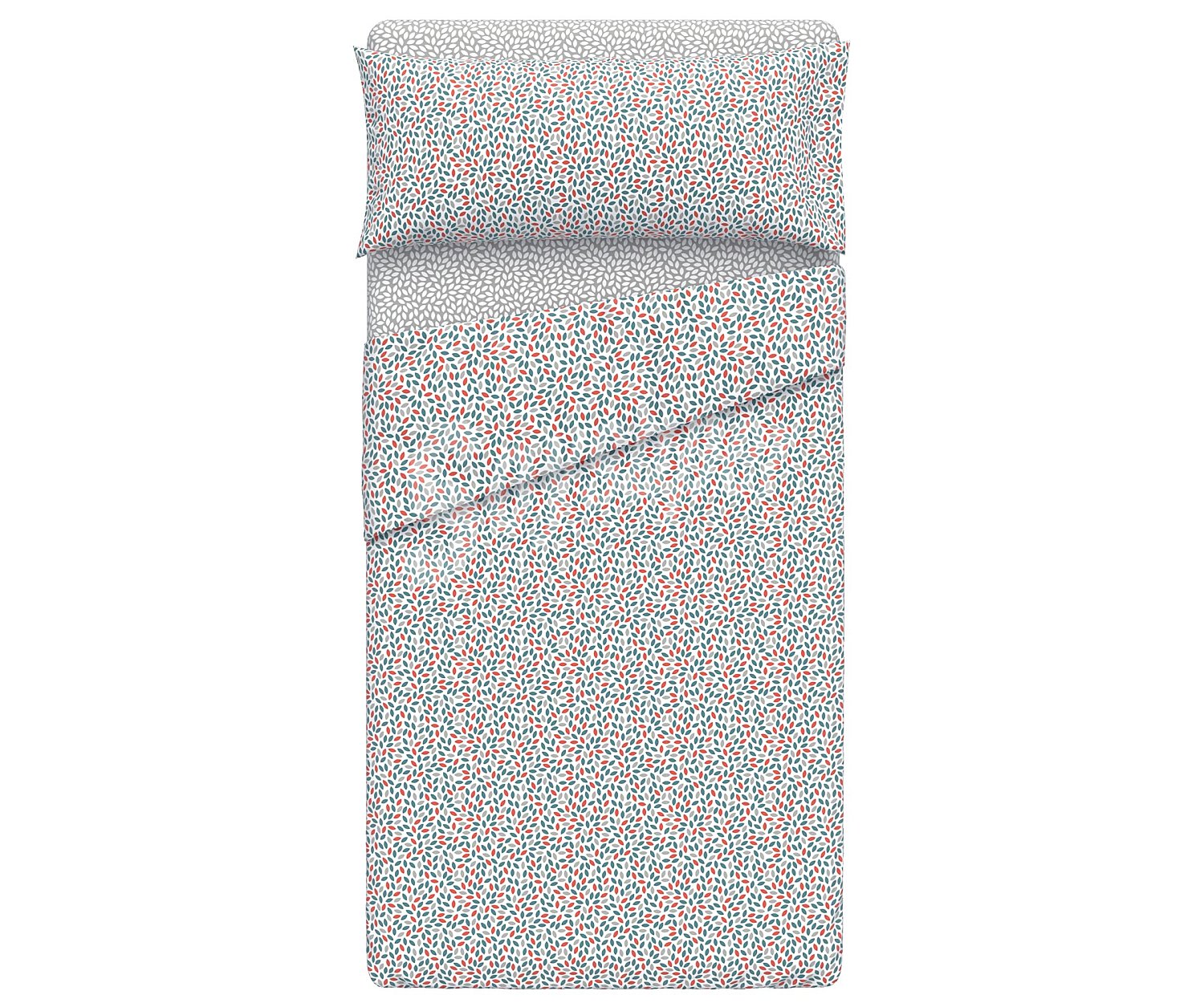 Juego de sábanas para cama de 90cm., 100% poliéster estampado multicolor, Cammille essential.