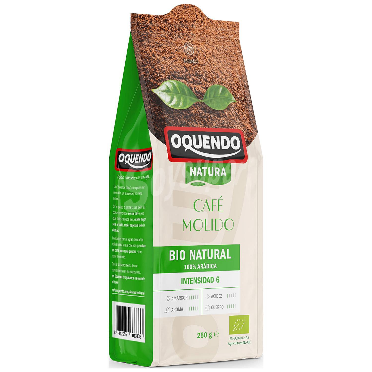 Café molido de tueste natural, procedente de agricultura ecológica