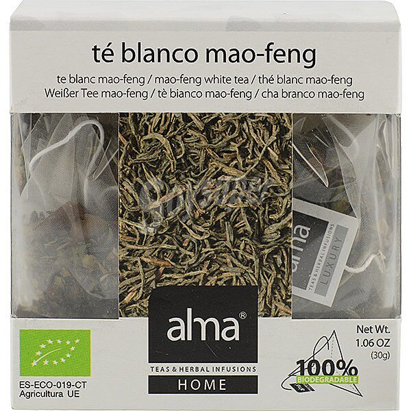 Mao-Feng té blanco ecológico caja 25 bolsitas biodegradables home