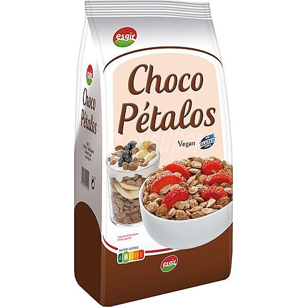 Pétalos de chocolate sin gluten esgir