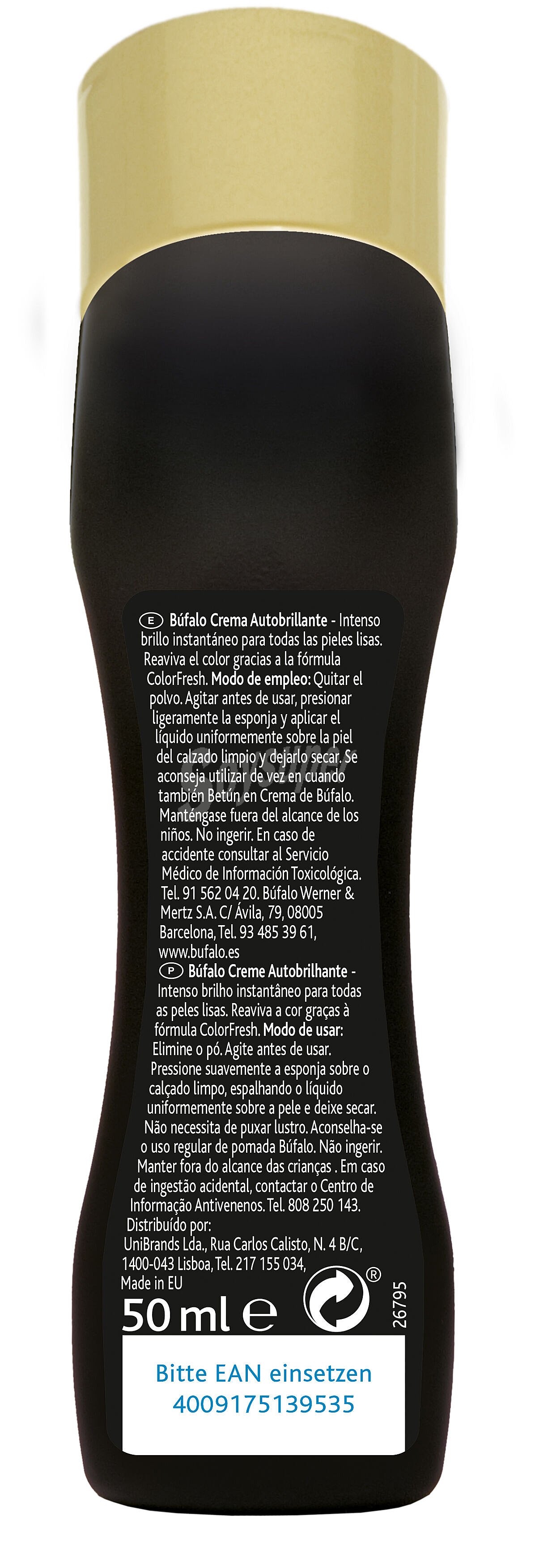 Crema negra calzado autobrillante