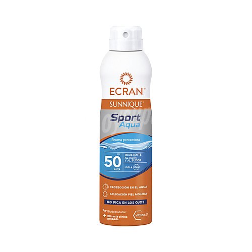 Ecran Protector solar en spray con factor protección 50+ ( muy alto) ecran Sport aqua