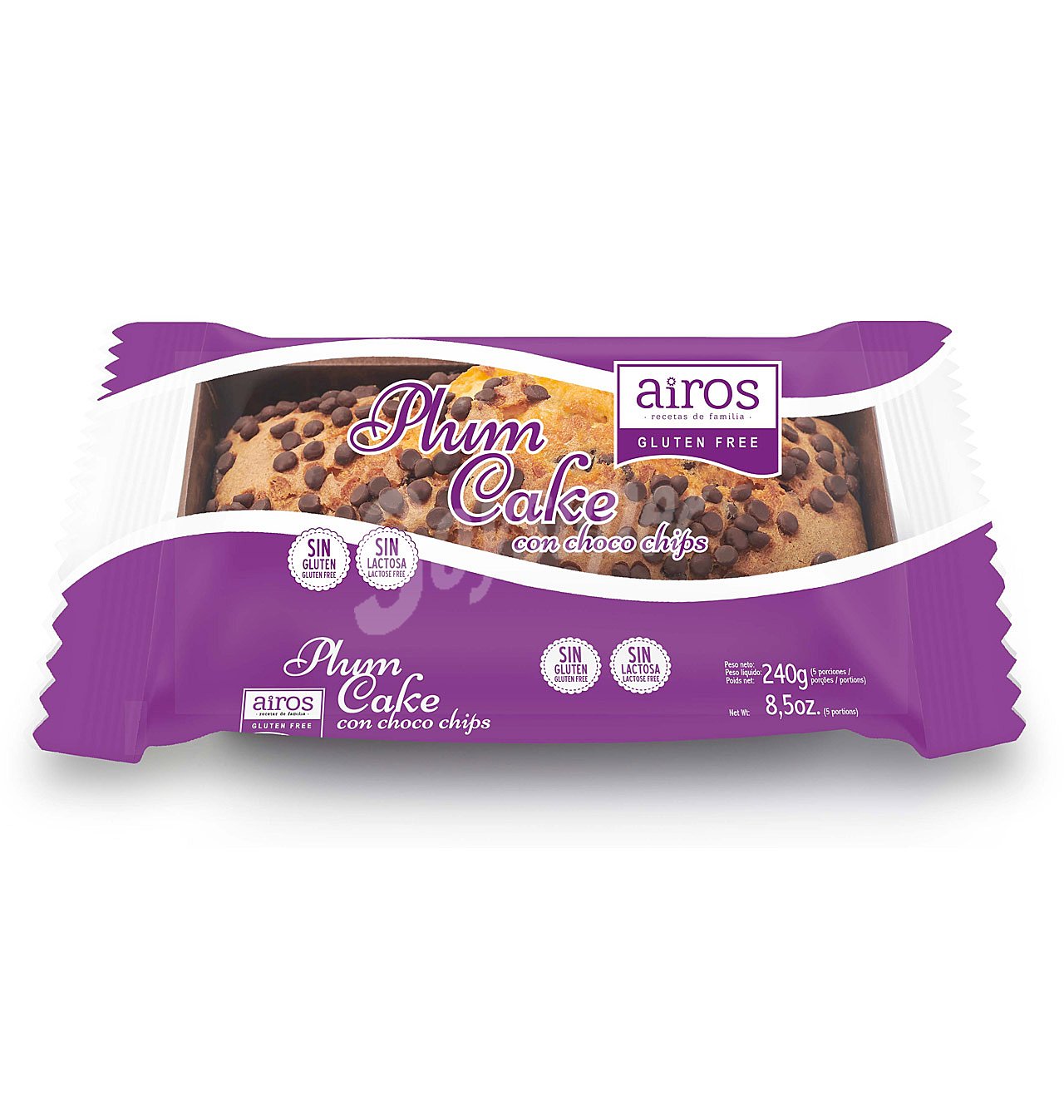 Plum cake airos choco chips sin gluten