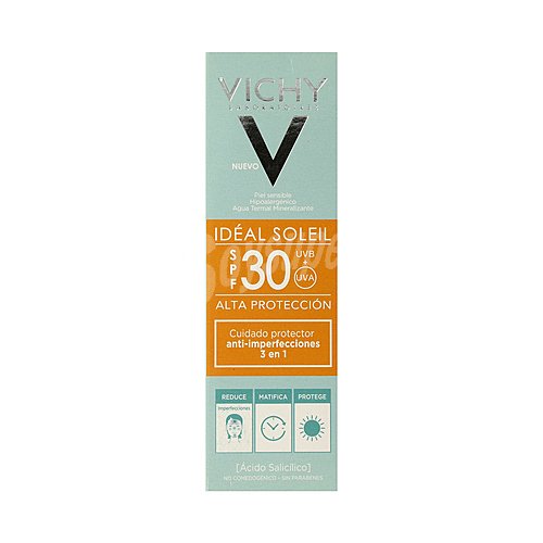 Vichy Crema solar facial, para pieles sensibles y con factor de protección 30 (alto) vichy