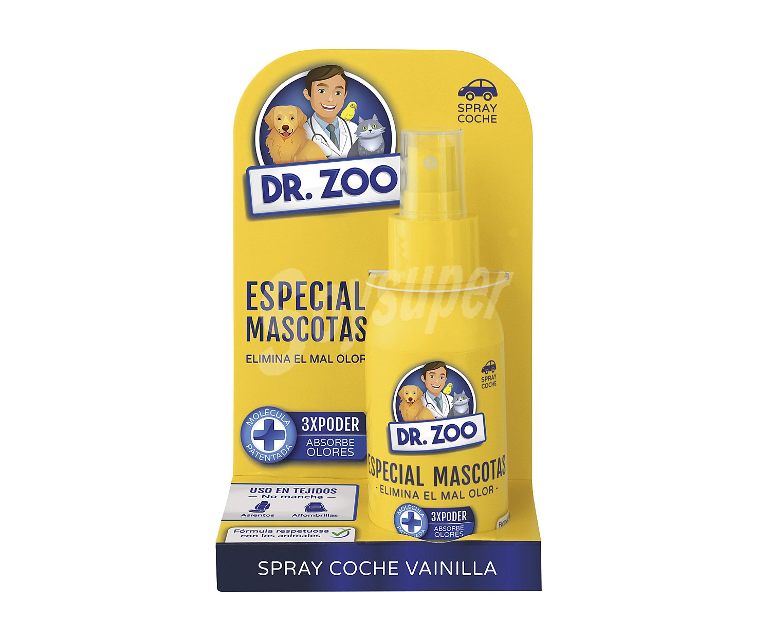 Spray absorbe olores coche, especial mascotas aroma vainilla