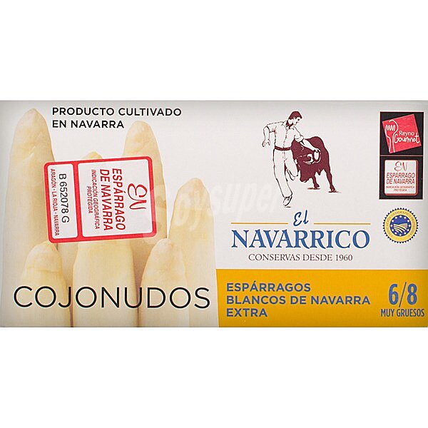 Cojonudos espárragos blancos extra 6-8 frutos IGP Espárrago de Navarra