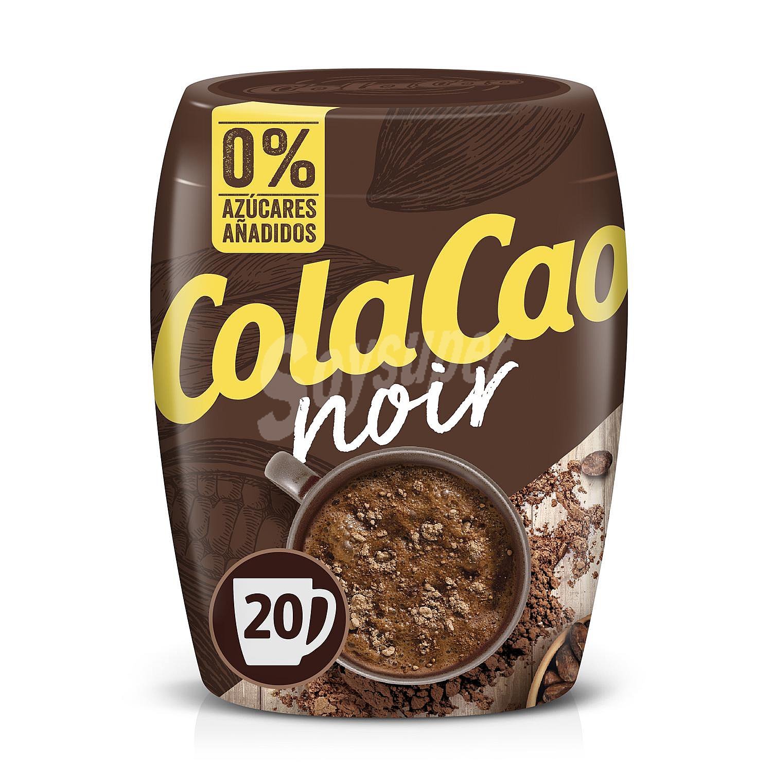 Cacao negro 50% en polvo, soluble y sin azúcares añadidos noir