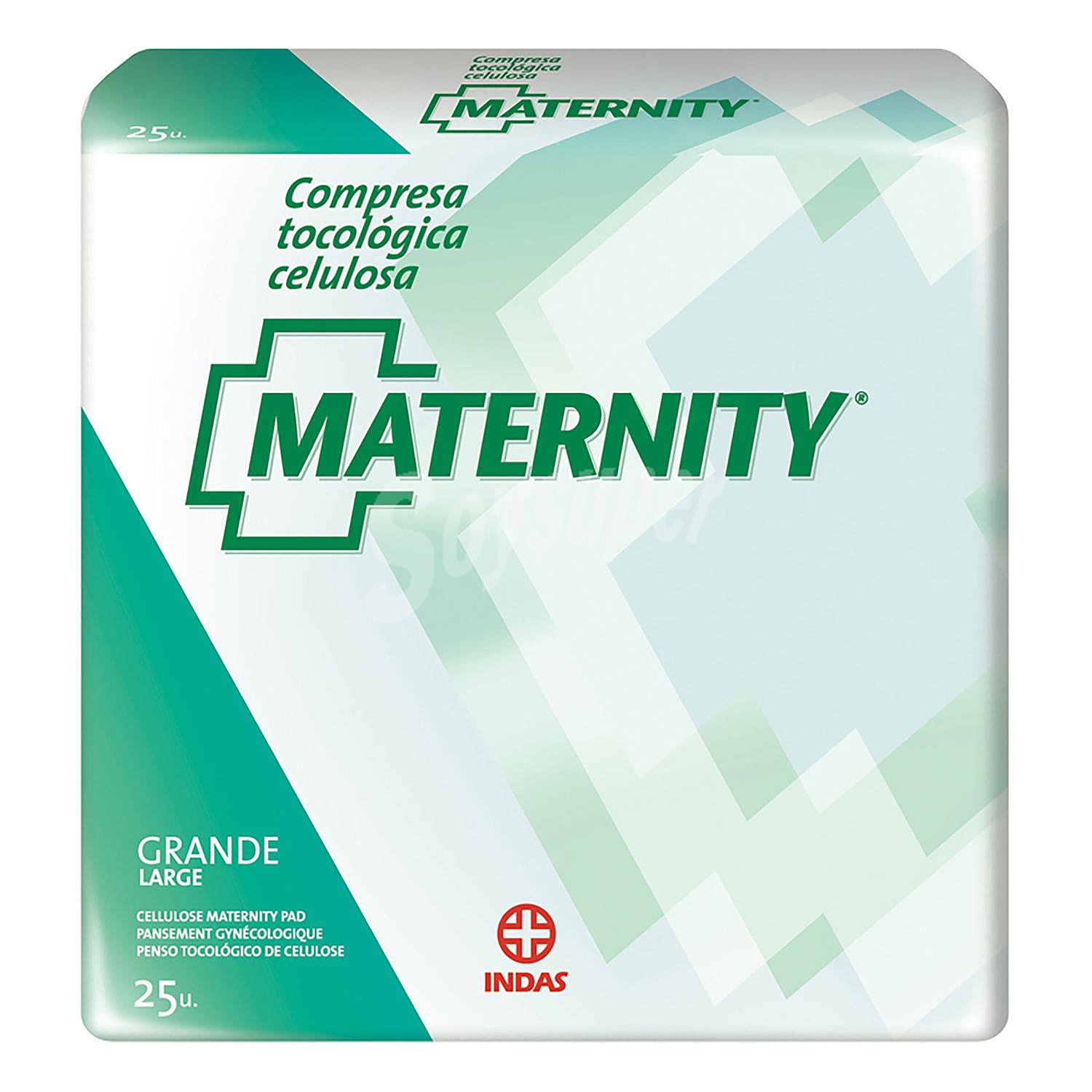 Compresa tocológica de celulosa grande Maternity