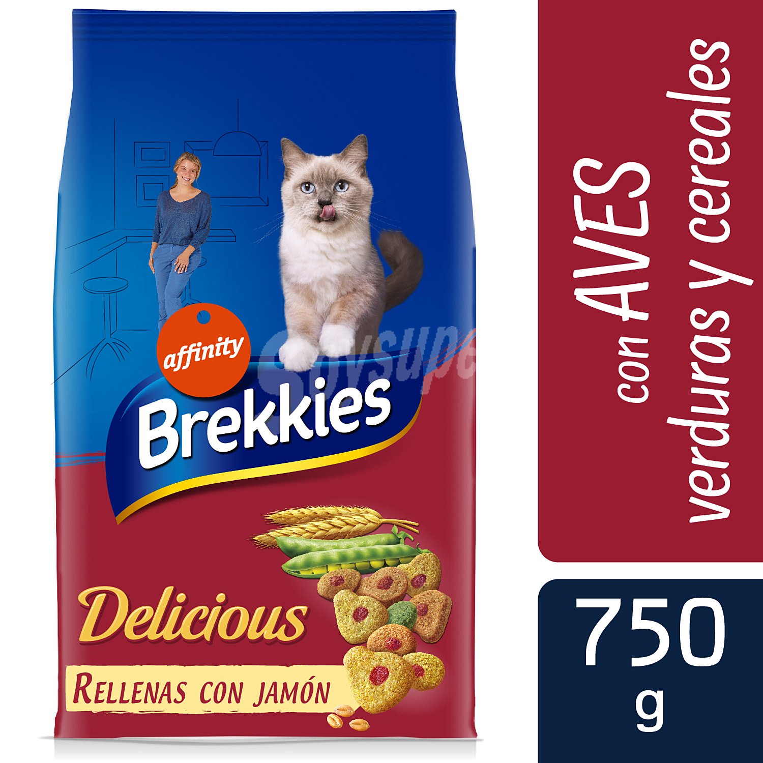 Delicious alimento para gatos selección de aves y verduras bolsa 750 gr