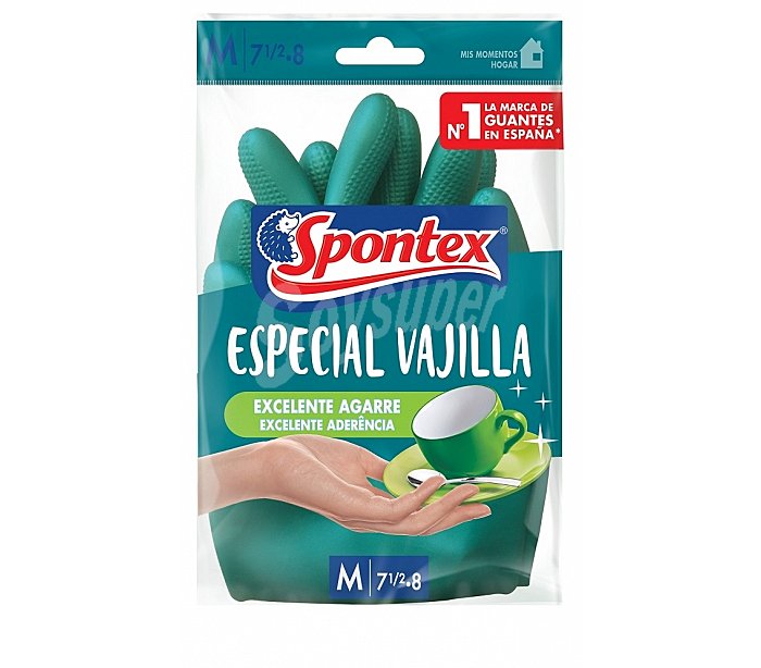 Guante especial vajilla talla mediana spontex, par