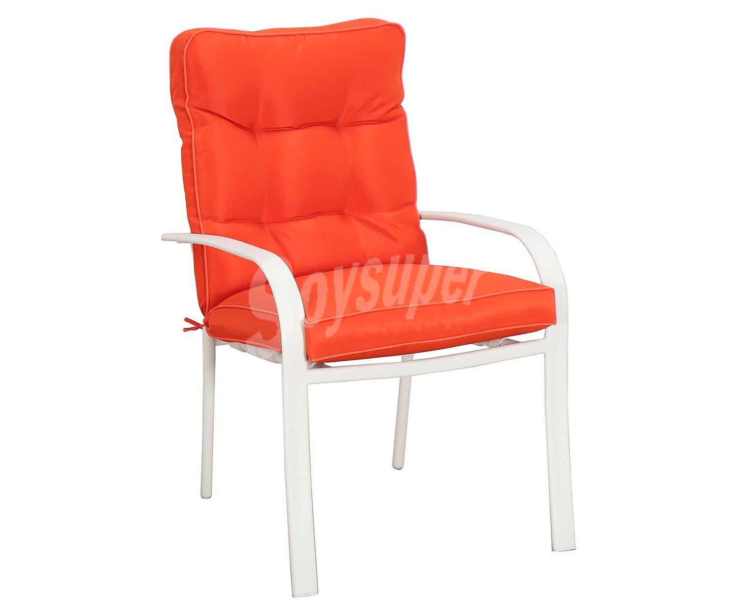 Silla jardín acero con respaldo/asiento mullido,