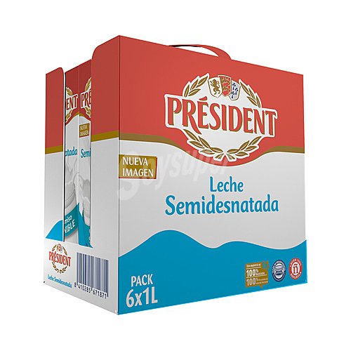 Leche semidesnatada de vaca, de origen 100% español